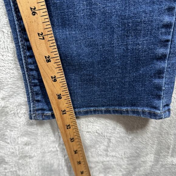 Levi's 525 Perfect Waist Straight Leg Jeans Womens 12 Blue Denim Stretch Zipper - Picture 10 of 14